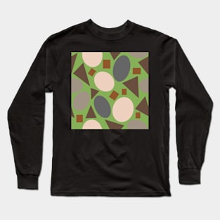 Geometry on Soft Green Repeat 5748 Long Sleeve T-Shirt